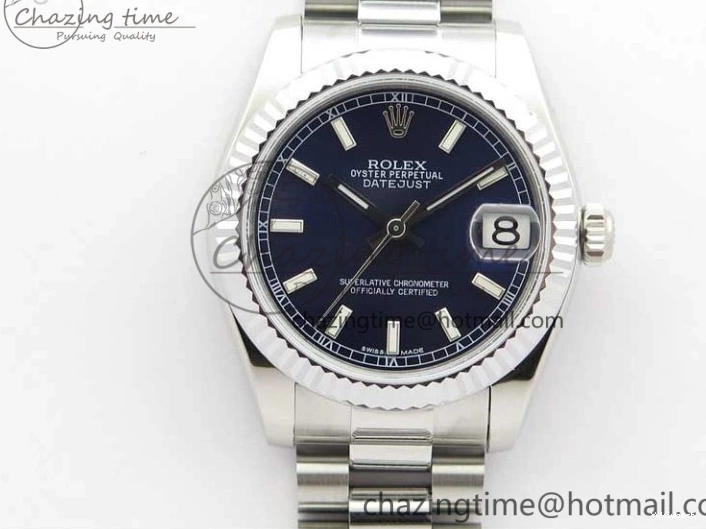 Datejust President 178274 Best SS on Dial SEIKO Bracelet SS Stick NH05A Markers Edition 31mm GSF Blue 0301